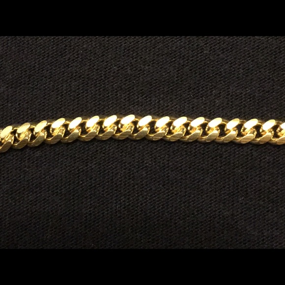 Gold Chain Vermeil Miami Cuban 20in 5mm .925 Italy - Picture 3 of 4
